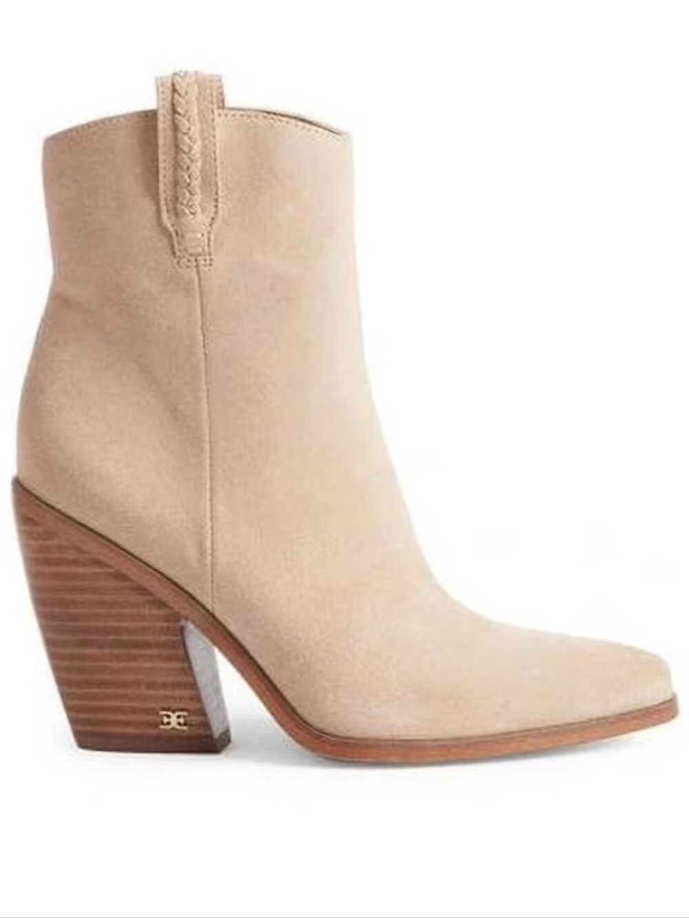 Sam Edelman Agnes Sesame Stacked Heel Pull On Ankle Western Boots Size 9